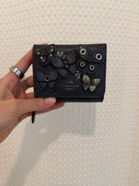 Coach Black Butterfly Mini Wallet